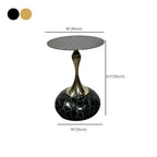 Table d'appoint ronde glamour en pierre dorée pour salon