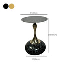 Table d'appoint ronde glamour en pierre dorée pour salon