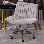Fauteuil de bureau pivotant élégant, revêtu de lin gris