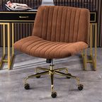 Fauteuil de bureau pivotant élégant, revêtu de lin gris