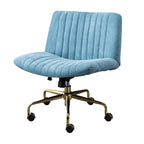 Fauteuil de bureau pivotant élégant, revêtu de lin gris