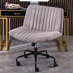 Fauteuil de bureau pivotant élégant, revêtu de lin gris