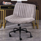 Fauteuil de bureau pivotant élégant, revêtu de lin gris