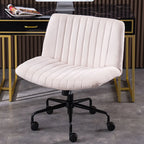 Fauteuil de bureau pivotant élégant, revêtu de lin gris