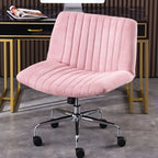 Fauteuil de bureau pivotant élégant, revêtu de lin gris