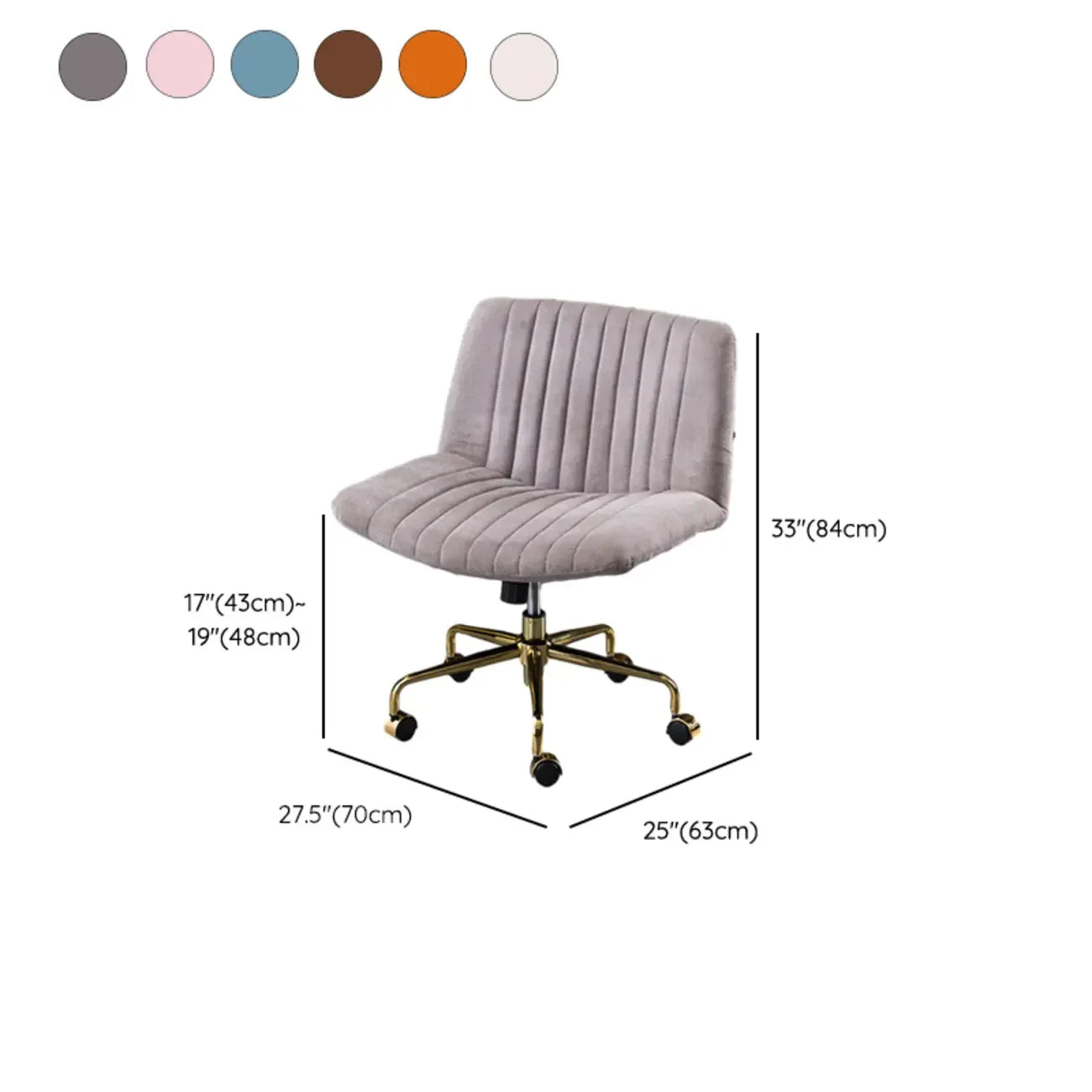 Fauteuil de bureau pivotant élégant, revêtu de lin gris