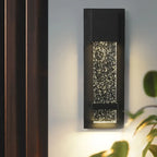 Applique murale extérieure moderne à LED en métal noir et verre étoilé