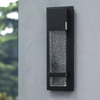 Applique murale extérieure moderne à LED en métal noir et verre étoilé