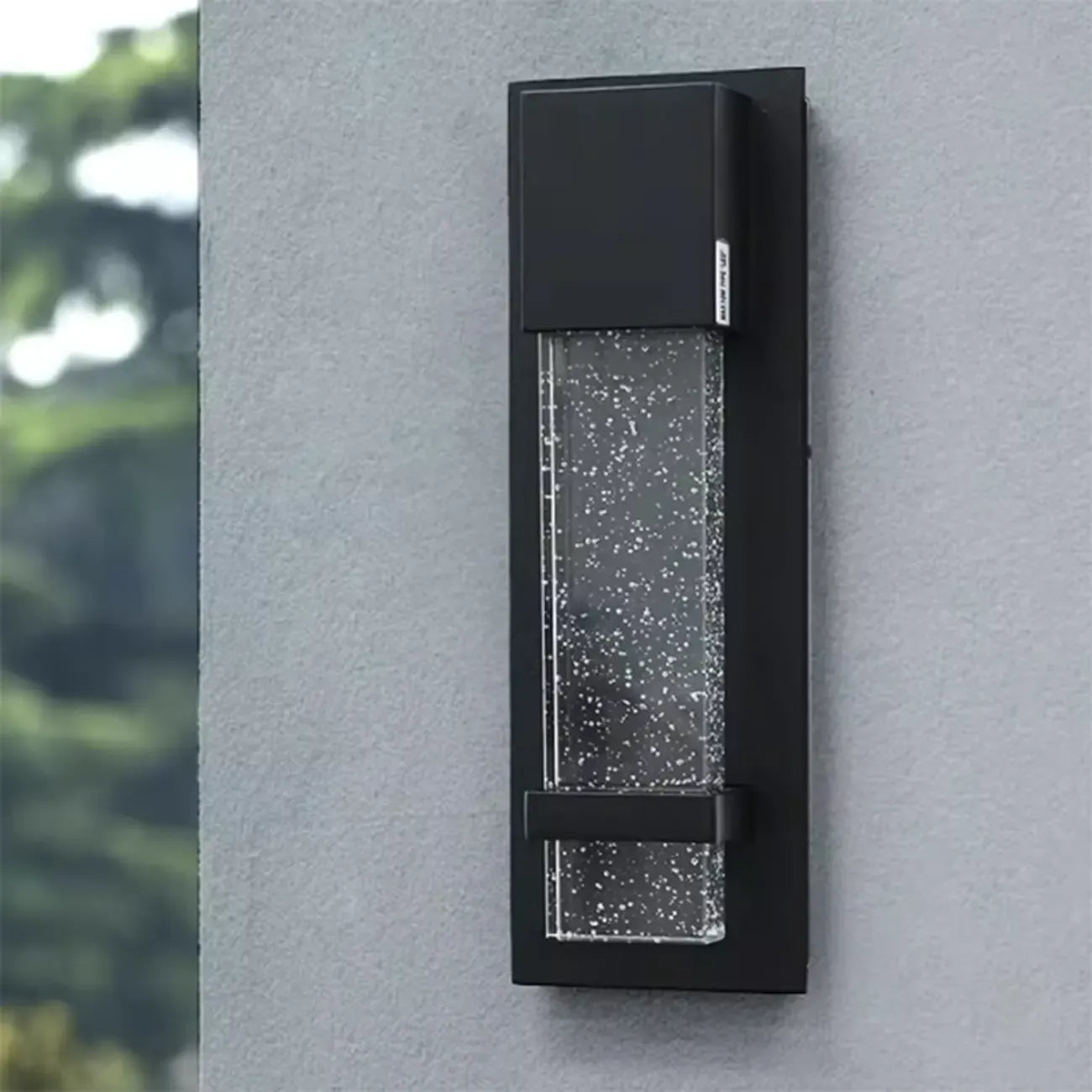 Applique murale extérieure moderne à LED en métal noir et verre étoilé