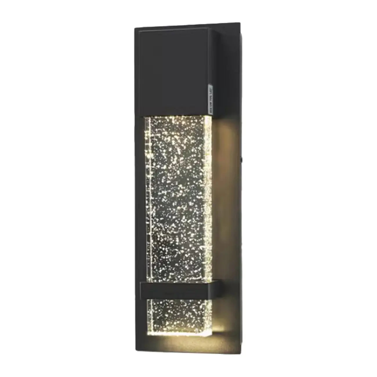 Applique murale extérieure moderne à LED en métal noir et verre étoilé