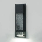 Applique murale extérieure moderne à LED en métal noir et verre étoilé