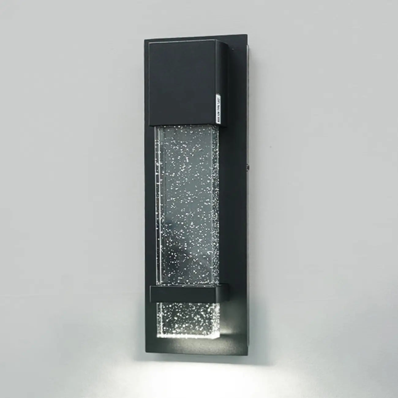Applique murale extérieure moderne à LED en métal noir et verre étoilé