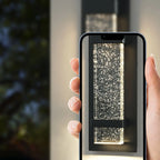 Applique murale extérieure moderne à LED en métal noir et verre étoilé