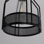 Suspension industrielle à 4 lumières en métal noir en forme de bouteille