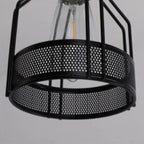 Suspension industrielle à 4 lumières en métal noir en forme de bouteille
