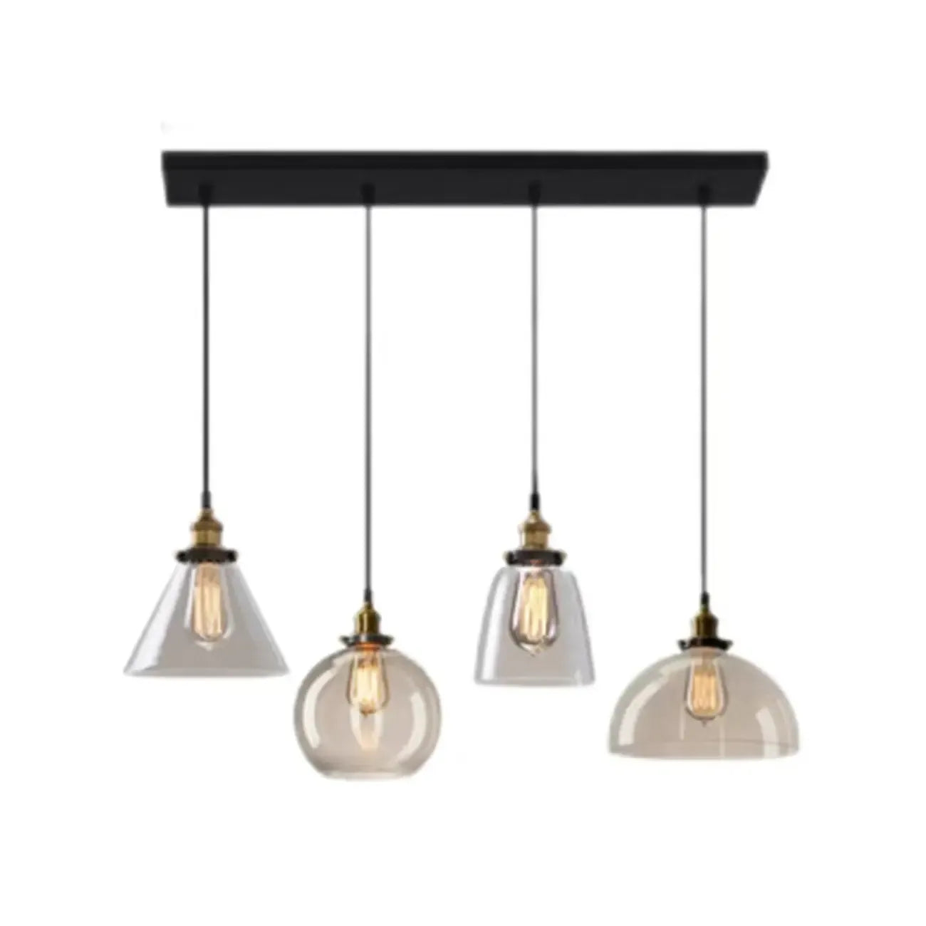 Suspension géométrique moderne en verre pour îlot de cuisine