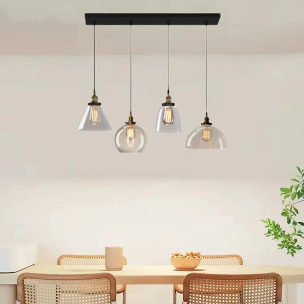 Lampadario a sospensione moderno in vetro geometrico per zona cucina
