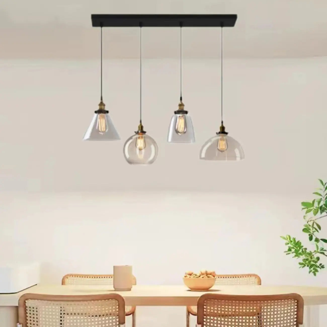 Lampadario a sospensione moderno in vetro geometrico per zona cucina