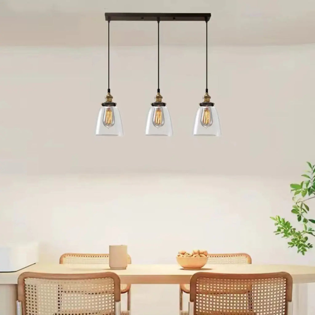 Lampadario a sospensione moderno in vetro geometrico per zona cucina