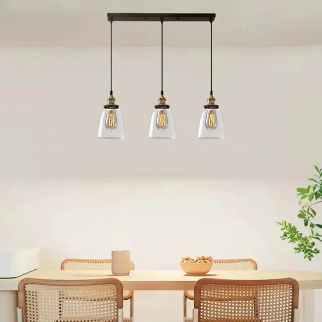 Lampadario a sospensione moderno in vetro geometrico per zona cucina
