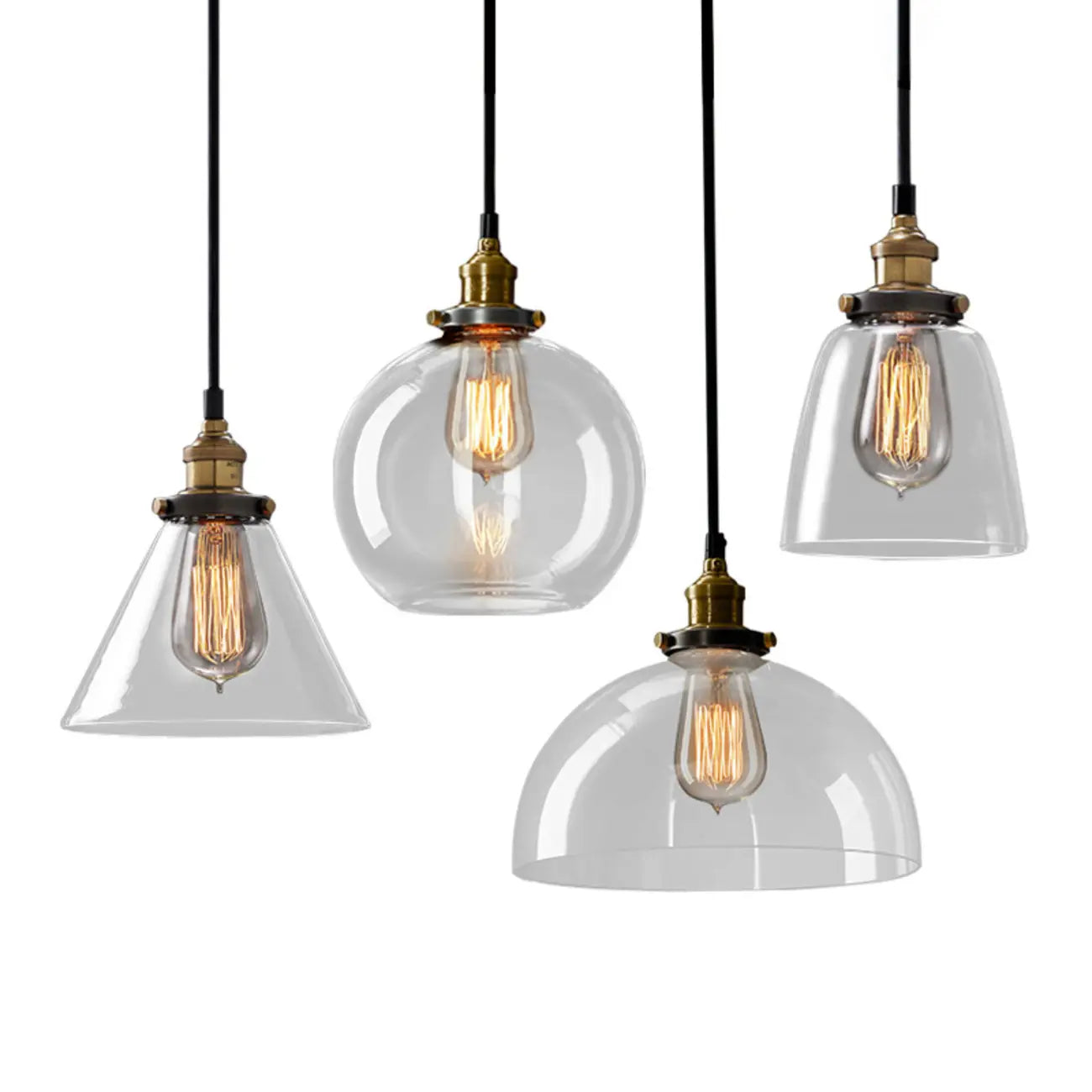 Lampadario a sospensione moderno in vetro geometrico per zona cucina