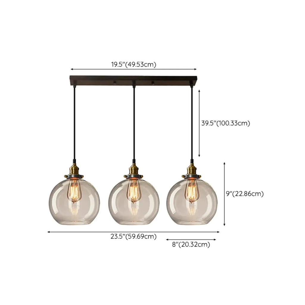 Lampadario a sospensione moderno in vetro geometrico per zona cucina