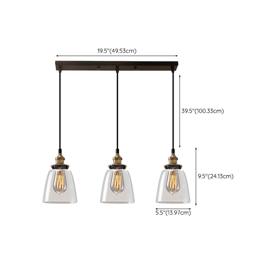Lampadario a sospensione moderno in vetro geometrico per zona cucina