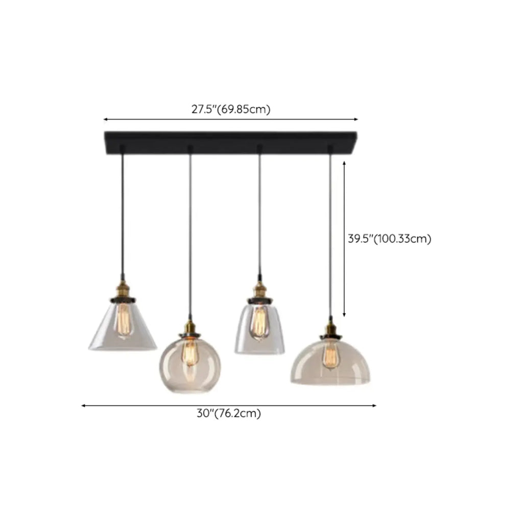 Lampadario a sospensione moderno in vetro geometrico per zona cucina