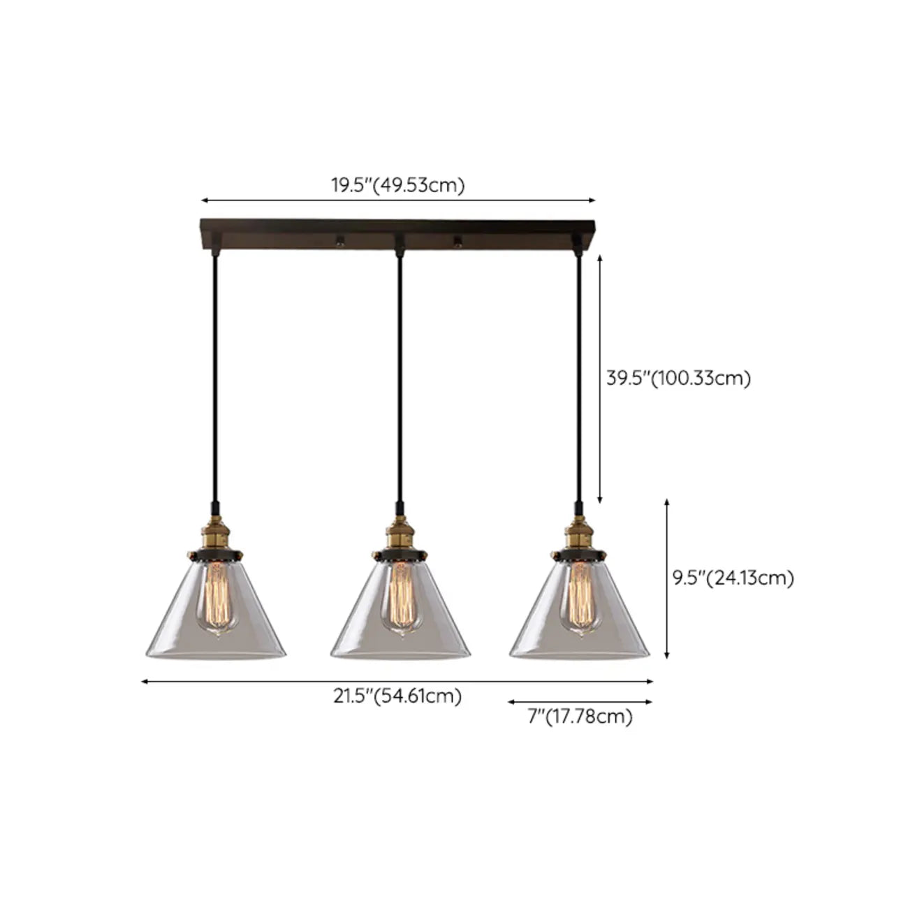Lampadario a sospensione moderno in vetro geometrico per zona cucina