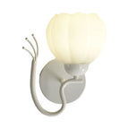 Applique murale moderne à motif floral avec abat-jour en verre blanc, 1/2 ampoule