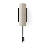 Applique murale cylindrique moderne beige lin avec interrupteur