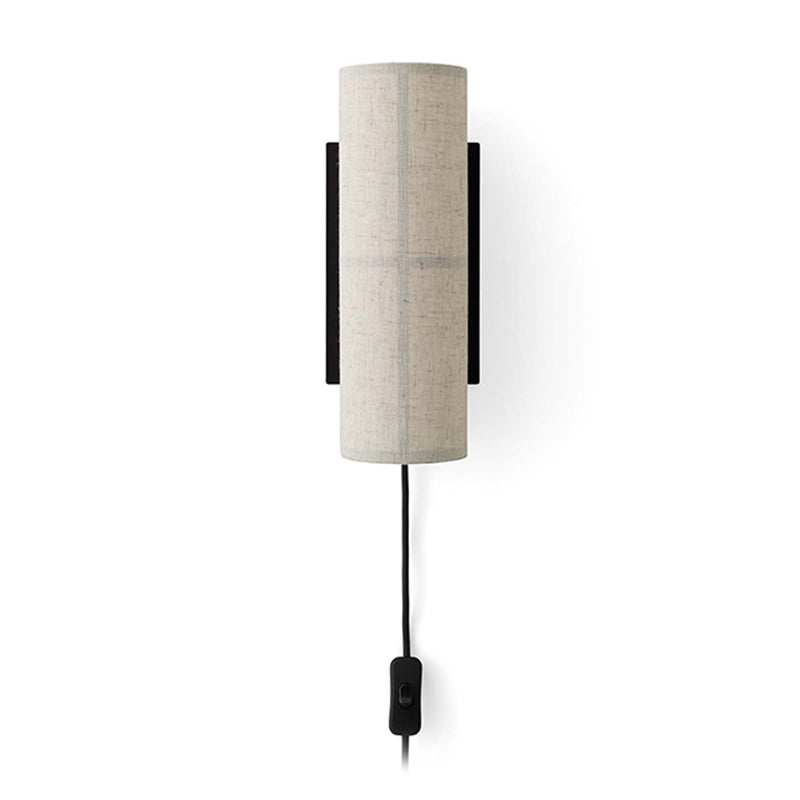 Applique murale cylindrique moderne beige lin avec interrupteur