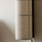 Applique murale cylindrique moderne beige lin avec interrupteur