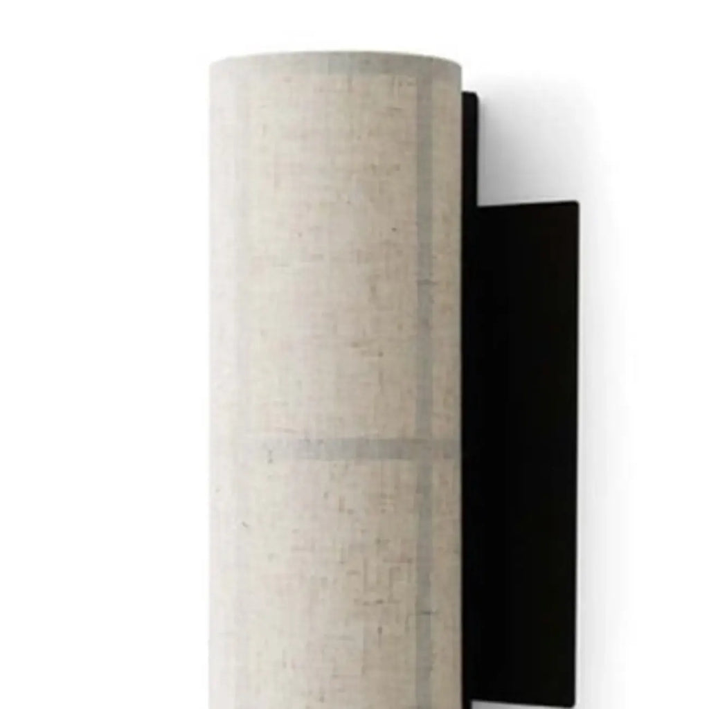 Applique murale cylindrique moderne beige lin avec interrupteur