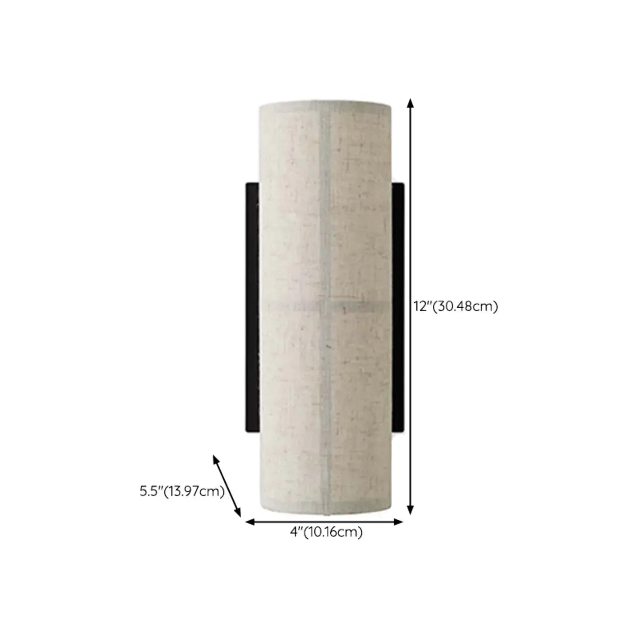 Applique murale cylindrique moderne beige lin avec interrupteur