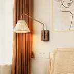 Lampada da Parete da Soggiorno Moderna con Paralume in Tessuto Plissettato