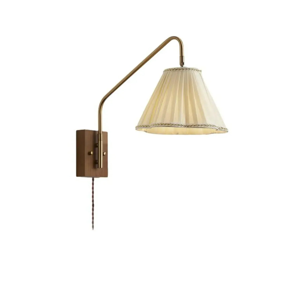 Lampada da Parete da Soggiorno Moderna con Paralume in Tessuto Plissettato
