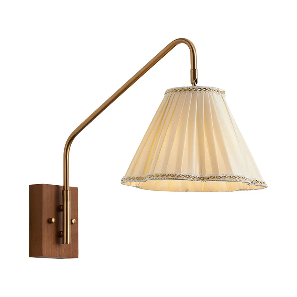 Lampada da Parete da Soggiorno Moderna con Paralume in Tessuto Plissettato