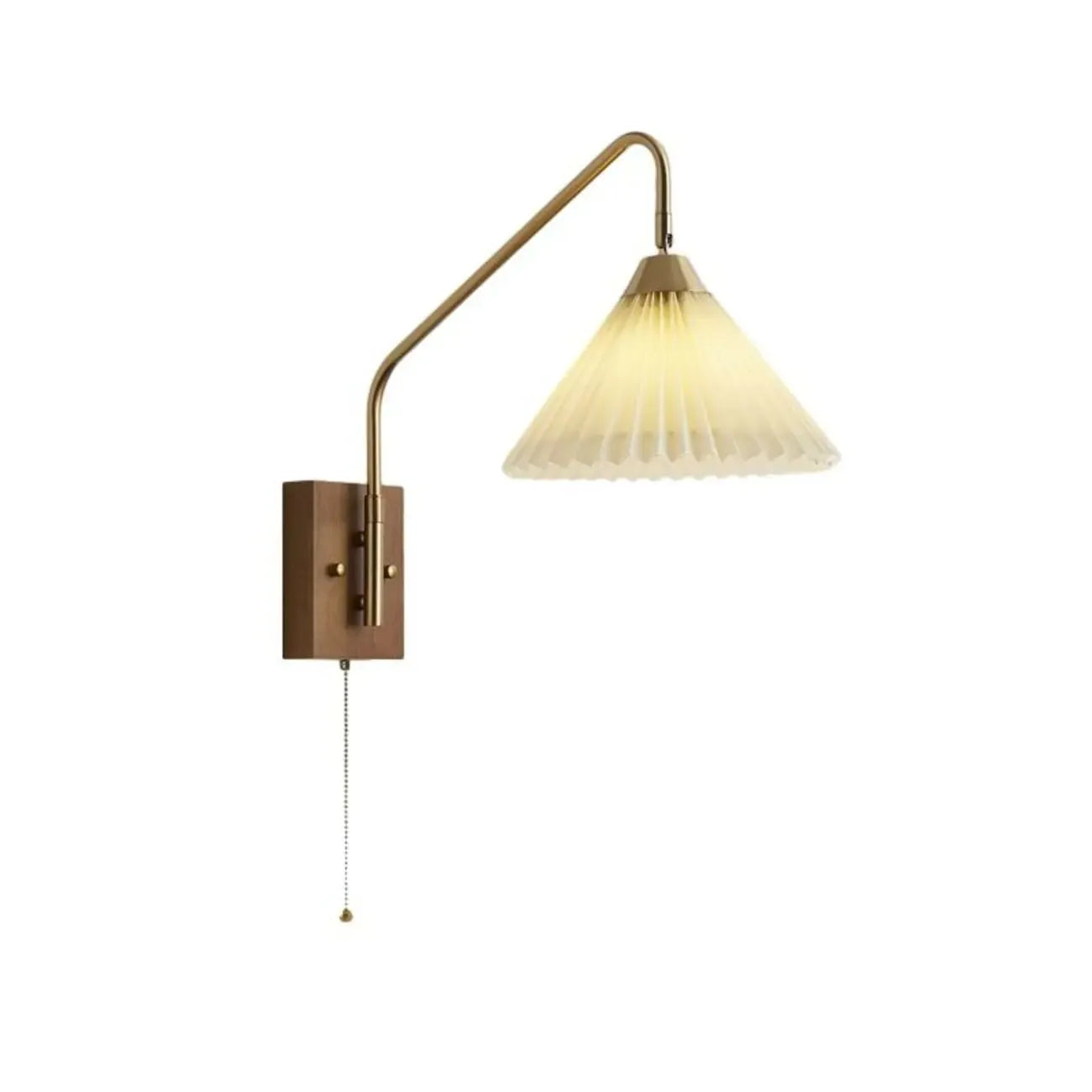 Lampada da Parete da Soggiorno Moderna con Paralume in Tessuto Plissettato