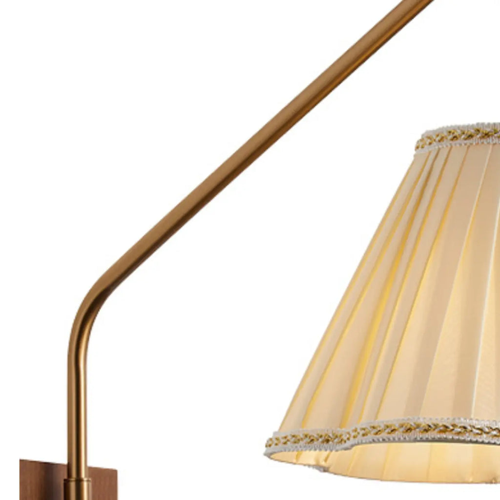 Lampada da Parete da Soggiorno Moderna con Paralume in Tessuto Plissettato