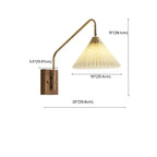 Lampada da Parete da Soggiorno Moderna con Paralume in Tessuto Plissettato