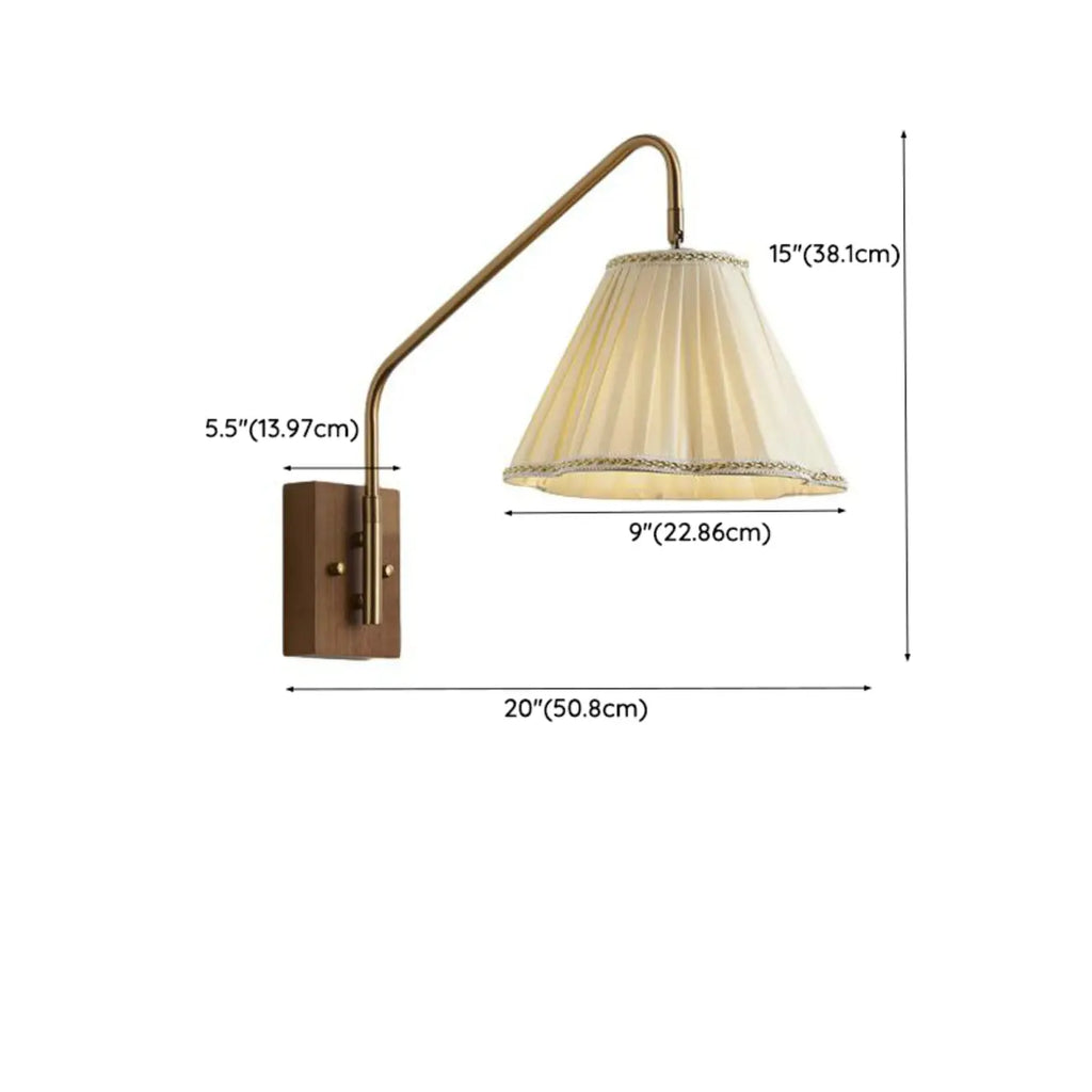 Lampada da Parete da Soggiorno Moderna con Paralume in Tessuto Plissettato