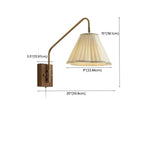Lampada da Parete da Soggiorno Moderna con Paralume in Tessuto Plissettato