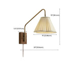 Lampada da Parete da Soggiorno Moderna con Paralume in Tessuto Plissettato