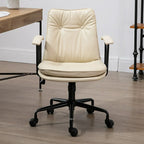Fauteuil de bureau pivotant réglable en cuir vert armée moderne