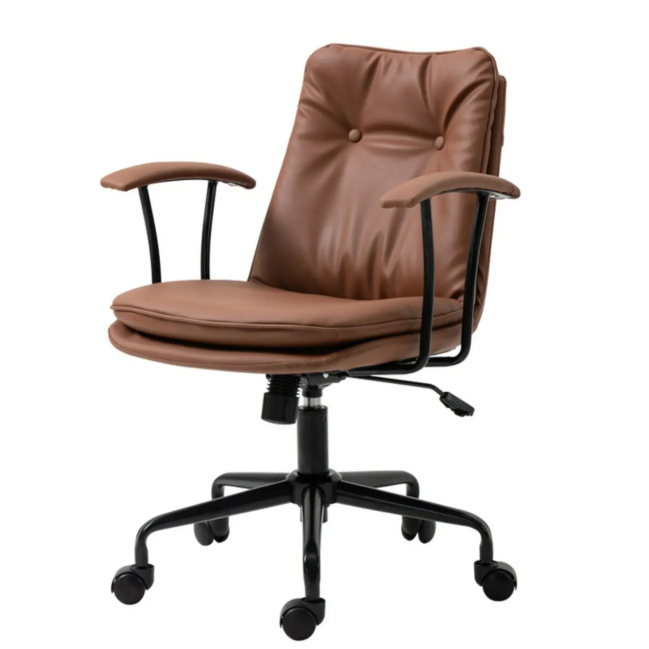 Fauteuil de bureau pivotant réglable en cuir vert armée moderne
