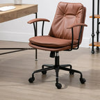 Fauteuil de bureau pivotant réglable en cuir vert armée moderne