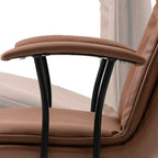 Fauteuil de bureau pivotant réglable en cuir vert armée moderne