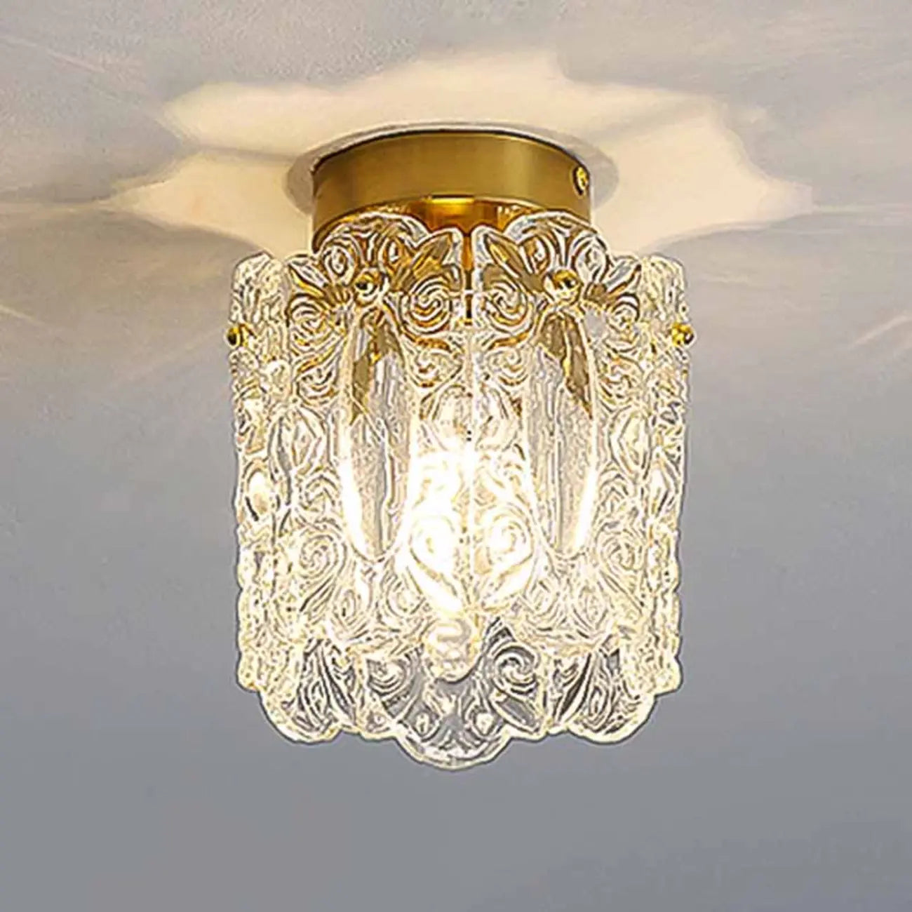 Plafonnier cylindrique semi-encastré moderne pour la décoration d'entrée