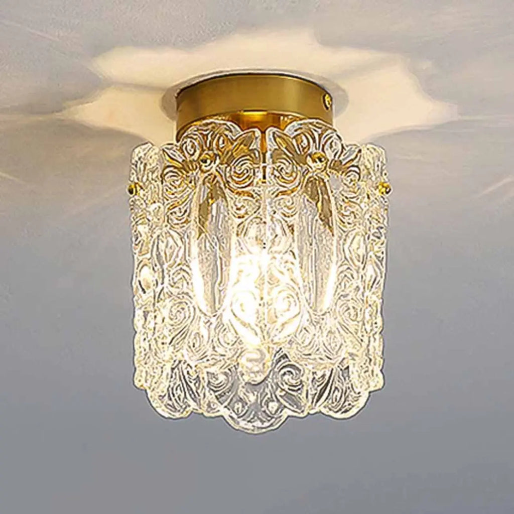 Plafonnier cylindrique semi-encastré moderne pour la décoration d'entrée